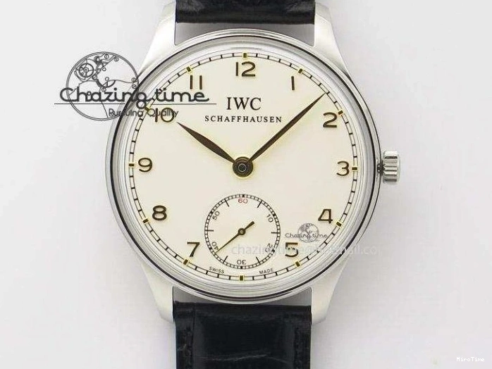 MIROTIME 0501 Sustainable Portuguese IW545408 White Dial ZF 1:1 Best Edition On Dark Blue Leather Strap 7335